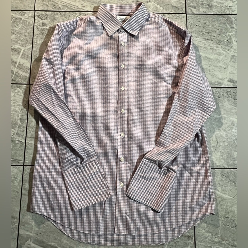 Charles Tyrwhitt Mens Blue/Red Check  LongSleeve ButtonUp Dress Shirt 17/34